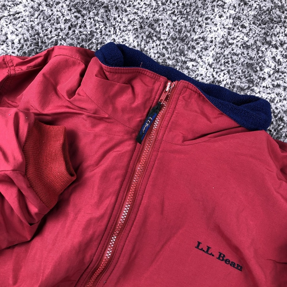 Vintage L.L. Bean Jacket Mens XL Red Warm-Up Bomber Fleece Lined Outdoor